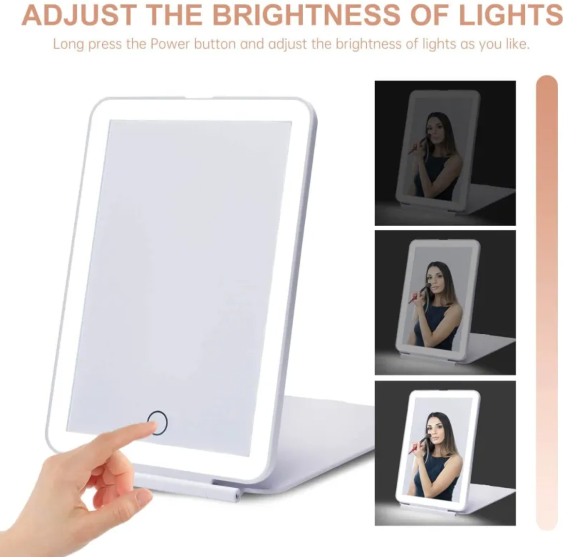 Sminkspegel med LED-belysning – Vikbar